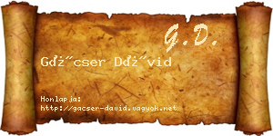 Gácser Dávid névjegykártya