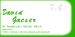 david gacser business card