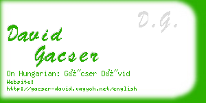 david gacser business card